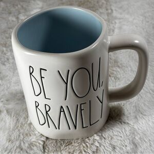 Rae Dunn “Be You, Bravely” Tall Mug Light Blue Interior Artisan Collection